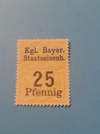 Kgl. Bayer. Staatseisenbahn - 25 Pfennig - Dienstzegels