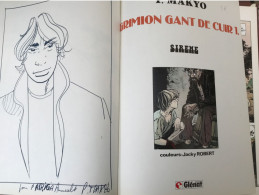 Grimion Gant De Cuir 1 Sirène EO DEDICACE BE Glénat 03/1984 Makyo (BI2) - Autographs