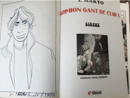 Grimion Gant De Cuir 1 Sirène EO DEDICACE BE Glénat 03/1984 Makyo (BI2) - Widmungen