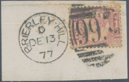 GB QV ½d Plate 10 (MO) Very Fine Used With Duplex „BRIERLEY-HILL / 995“, Staffordshire (4VOD, Time Code D), 13.12.1877 - Usados