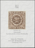 Sonderdruck Dänemark Nr. 1 Neudruck Salon Hamburg 1984 FAKSIMILE - Privatpost