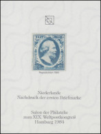 Sonderdruck Niederlande Nr. 1 Neudruck Salon Hamburg 1984 FAKSIMILE - Privées & Locales