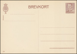 Dänemark Postkarte P 243I Frederik IX. 20 Öre, 4. Zeile Kurz, Kz. 179, ** - Interi Postali