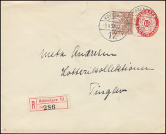 Dänemark Umschlag U 41x Ziffer 15 Öre Kz. 53, R-Brief Aus KOBENHAVN 9.4.1937 - Ganzsachen