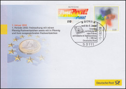 Euro-Einführung: SSt Bonn 1.1.02: Verwendung Pf-Werte, Doppelnominale Und Euro - Munten