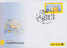 Euro-Einführung: SSt Bonn 30.6.02 Abschied Von Reinen Pf-Briefmarken, ATM 410 Pf - Münzen