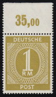 937c P OR Ziffer 1 RM - Bessere Farbe Mit Durchgezähntem Oberrand ** Farbgeprüft - Mint