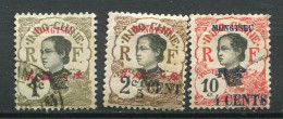 26415 Mong-tzeu N°34A,52, 55°/* Timbres D'Indochine De 1919 Surchargés 1908-19  B/TB - Gebraucht