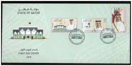 QATAR SPECIAL FDC WITH FOLDER THE FIFTH ANNIVERSARY OF HH THE AMIRS ASSUMPTION OF POWER LIMITED ISSUE - Qatar