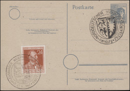 Zwei SSt FLENSBURG Händlertagung Und Briefmarkenausstellung 1947 Auf P 962 - Philatelic Exhibitions