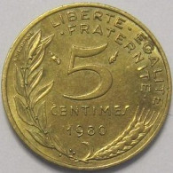 Pièce De Monnaie 5 Centimes Marianne 1980 - 5 Centimes