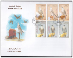 QATAR FDC 2022 DIFFERENT TYPE OF FALCON EMBOSSED BIRDS - Qatar