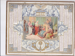 Calendrier Almanach 1886 - Jesus Au Milieu Des Docteurs - Oberthur Rennes - Formato Grande : ...-1900