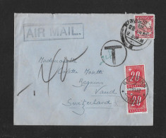 1952 TAXIERTER INCOMING-BRIEF ► Air Mail Incoming Brief Pakistan Taxiert Mit 40 Rp. Nach Begnins / VD - Strafportzegels