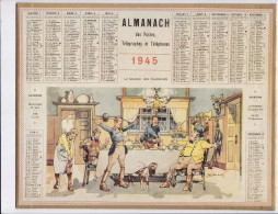 Calendrier Almanach 1945 - Le Souper Des Chasseurs - Illustrateur Felix Labbe Duval - Grossformat : 1941-60