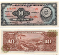 Mexico 10 Pesos 1965 P-58 UNC Foxing Spot - Mexico