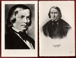 ** LOT  2  CARTES  ROBERT  SCHUMANN ** - Cantanti E Musicisti