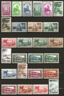 MAROC Colo:, **, N° YT 163 à 199,série Compl., Les N° 172, 177/8, 188, 192/3, 194, 196/7 Et 199 Ch., Sinon TB - Unused Stamps