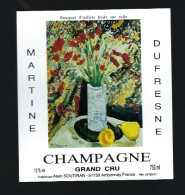 Etiquette Champagne  Grand Cru  Alain Soutiran Ambonnay Marne 51   "  Peinture De Martine Dufresne" - Champan