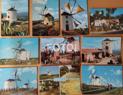 LOT 10 OLD POSTCARDS MOINHO MOINHOS WIND MILL MOULIN WINDMILL PORTUGAL POSTAIS - Castelo Branco