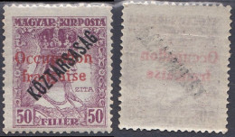 Hongrie Arad 1919 Mi 43 * Reine Zita - Surcharge Recto-verso (A9) - Ongebruikt