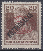 Hongrie Debrecen 1919 Mi 58a * Roi Charles IV (A12) - Debrecen