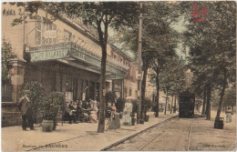 BAGNEUX - Station De Bagneux ( Tramway ) - Café De La Gare - Billard. Carte Toilée. Carte Animée. - Bagneux