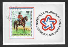 SE)1976 CENTRAL AFRICAN R. BICENTENARY OF THE INDEPENDENCE OF THE UNITED STATES, SOUVENIR SHEET, CTO - Africa (Varia)