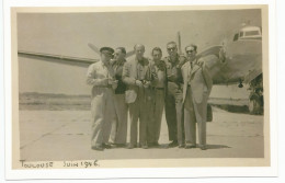 DOUGLAS DC 4 Air France  Pilote Sladek  Avec La Casquette Toulouse Juin 1946 - Luchtvaart