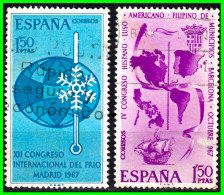 ESPAÑA SELLOS AÑO 1967 - CONGRESO INTERNACIONAL Y HISPANO AMERICANO  - - Usados