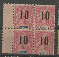 MAYOTTE N° 29A Dans Un Bloc De 4 NEUF** LUXE SANS CHARNIERE / Hingeless / MNH - Unused Stamps