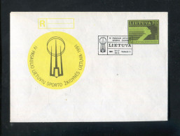 "LITAUEN" 1991, Sonder-Einschreibe-Ganzsachenumschlag Mi. EU 2 Gestempelt (A0139) - Lituania