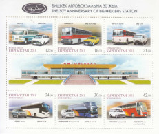 2011 Kyrgyzstan Bishkek Bus Station  Miniature Sheet Of 6 MNH - Kirghizstan