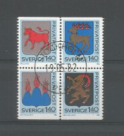 Sweden 1982 Arms 4-block Y.T. 1171a (0) - Used Stamps