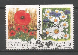 Sweden 1993 Flowers Pair Y.T. 1763/1764 (0) - Gebruikt