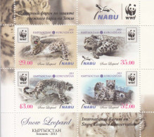 2013 Kyrgyzstan WWF Snow Leopard Cats  Miniature Sheet Of 4 MNH - Kirghizistan