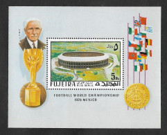 SE)1970 FUJEIRA SPORTS SERIES, WORLD FOOTBALL CHAMPIONSHIP MEXICO '70, SOUVENIR SHEET, MNH - Fudschaira