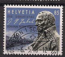 2010  Schweiz   Mi. 2153 FD-used   250. Geburtstag Von Johann Peter Hebel. - Used Stamps