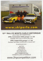 CPM Opel 10 Eme Rallye Monte Carlo Historique - Rally's