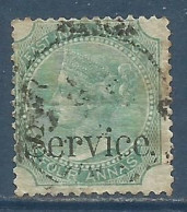 INDE ANGLAISE , Timbre De Service , 4 A. , Surchargé " Service " , 1867 - 1873 , N° YT 21 , µ - 1858-79 Crown Colony