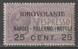 ITALIA 1917 - Idrovolante P.a. - Espresso Urgente Soprastampato * (2 Scan) - Airmail