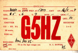 CT28. Vintage QSL Card.  G5H7. Dated 1938. Santa Cruz, India - Amateurfunk