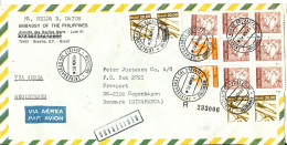 Brazil Registered Air Mail Cover Sent To Denmark 28-11-1984 Topic Stamps (from The Embassy Of Philippines Brazil) - Airmail