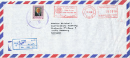 Jordan Registered Air Mail Cover Sent To Germany 31-5-1996 With Meter Cancel And A Stamp - Jordanien