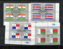 "FLAGGEN" Partie Mit 24 ER-4er-Blocks Ex UN Gestempelt (A0166) - Lots & Kiloware (mixtures) - Max. 999 Stamps