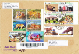 Bangladesh Registered Cover Sent To Germany 20-1-2017 Topic Stamps TIGER And Other - Bangladesh