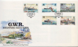 Guernsey Set On FDC - Schiffe