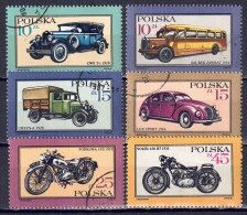 Polen 1987 - Autos Und Motorräder, Nr. 3092 - 3097, Gestempelt / Used - Oblitérés