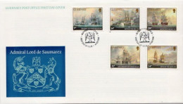 Guernsey Set On FDC - Schiffe