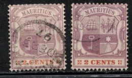 MAURITIUS Scott # 93 Used X 2 - Symbols Of The Colony - Mauritius (...-1967)